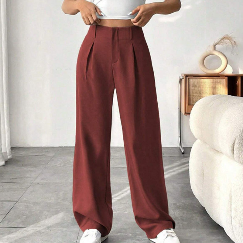 ✨ LIMITED-TIME 50% RABATT! | Damen Hose mit hoher Taille – weite Beinform, atmungsaktiver Stoff, figurschmeichelnd – ideal für Büro & Freizeit 👖✨