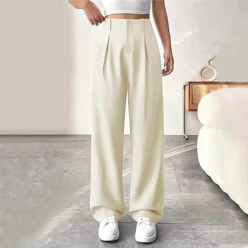 ✨ LIMITED-TIME 50% RABATT! | Damen Hose mit hoher Taille – weite Beinform, atmungsaktiver Stoff, figurschmeichelnd – ideal für Büro & Freizeit 👖✨