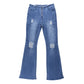 👖 Damen Ripped Flare Jeans – Schlank, Trendig, Ausgefranster Saum – Für Streetstyle & Lässig