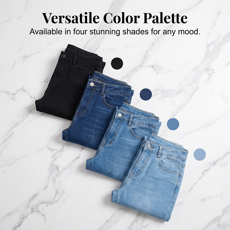 👖✨ Damen High-Waist Schlaghose – Slim Fit, Stretch, Locker & Leicht ausgestellte Jeans für Frühling