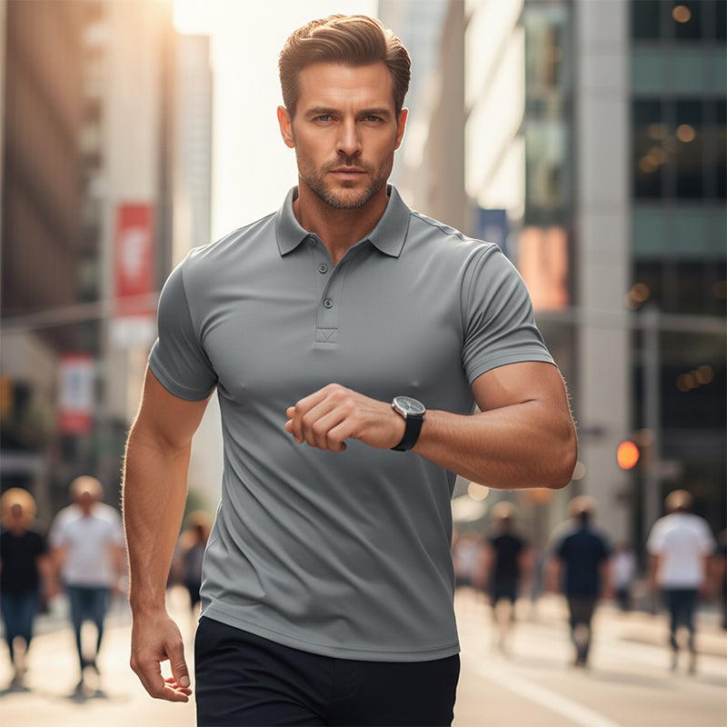 🔥⏰ LIMITIERT: -50% 💥 Premium Herren Kurzarm-T-Shirt mit Reverskragen 👕 schnell trocknend, hochwertig & modern ✨