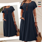 👗 50% RABATT! ✨ Faltenkleid für Damen mit Kurzen Ärmeln & Taschen – Bequem, Leicht & Perfekt für Den Sommer ☀️