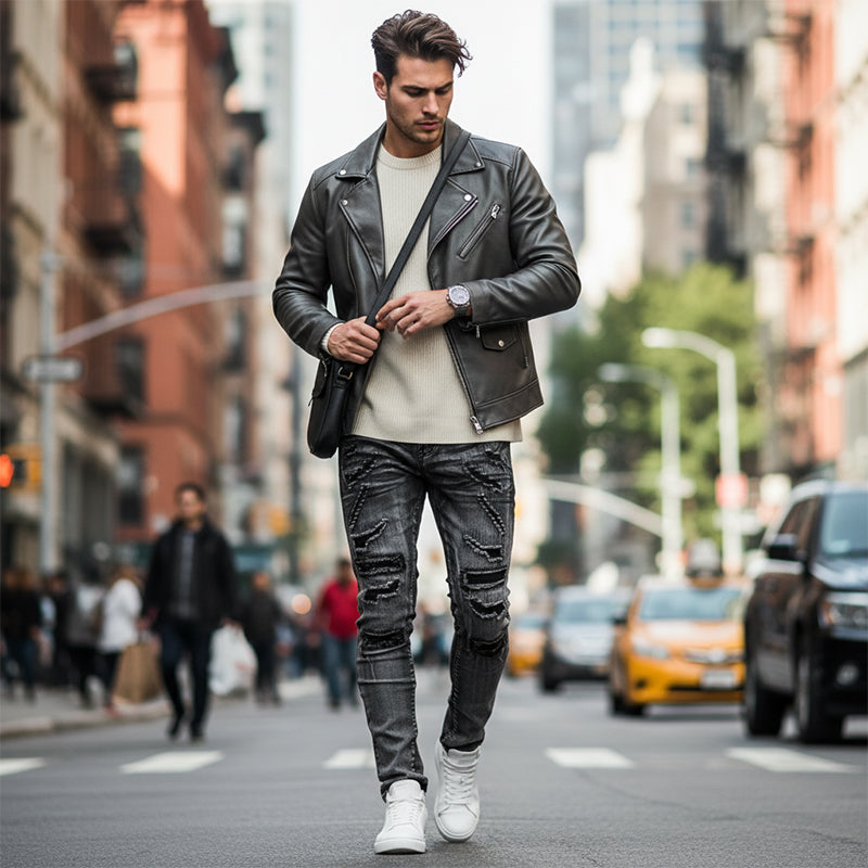 ✨🔥【Neuheiten 2026】Herren Slim-Fit Destroyed Jeans👖Eine Kombination aus Stil und Komfort