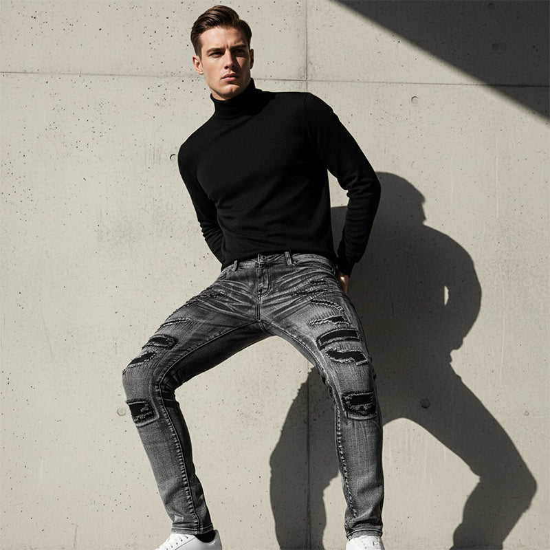 ✨🔥【Neuheiten 2026】Herren Slim-Fit Destroyed Jeans👖Eine Kombination aus Stil und Komfort