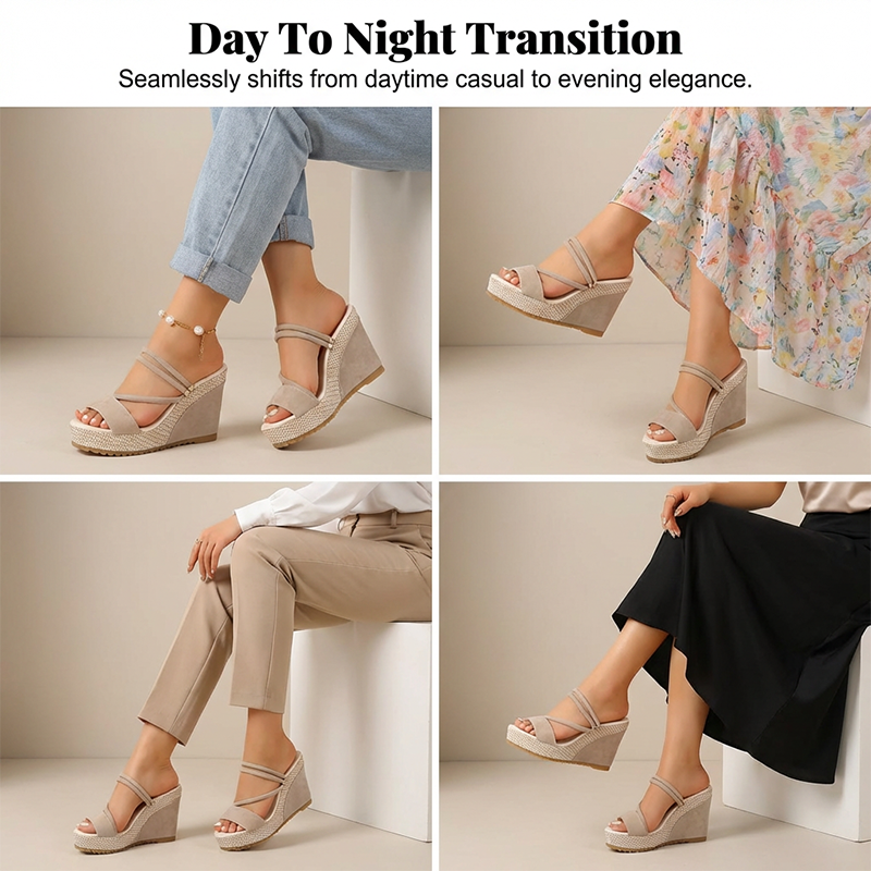 👠Damen-Sandalen mit Keilabsatz und hohen Absätzen