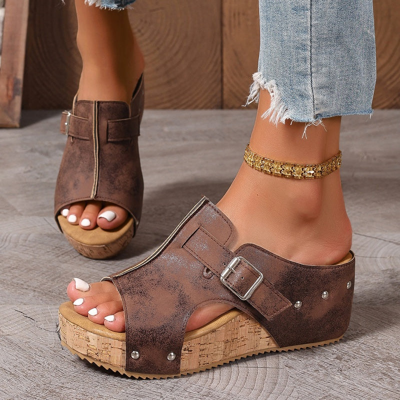 👡 50 % Rabatt! 🌞 Sandalen mit Keilabsatz für Damen – gepolsterte, leichte und bequeme Sohlen, rutschfest ✨