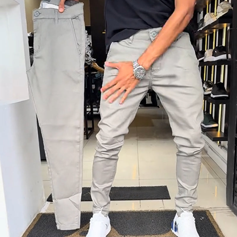 Herren Slim-Fit Freizeithose in Einfarbig