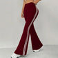 🔥50 % Rabatt | Retro-Hose mit hoher Taille, seitlichen Streifen und ausgestelltem Bein – schlank machendes Design mit seitlichen Streifen ✨👖