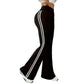 🔥50 % Rabatt | Retro-Hose mit hoher Taille, seitlichen Streifen und ausgestelltem Bein – schlank machendes Design mit seitlichen Streifen ✨👖
