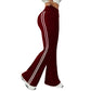 🔥50 % Rabatt | Retro-Hose mit hoher Taille, seitlichen Streifen und ausgestelltem Bein – schlank machendes Design mit seitlichen Streifen ✨👖