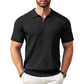 ✨ NUR FÜR BEGRENZTE ZEIT 50% RABATT! 🌬️Das atmungsaktive Strickoberteil – Herren Reißverschluss-Poloshirt mit Rippenstrick | Perfekt für Büro & Freizeit 🏢➡️🌿