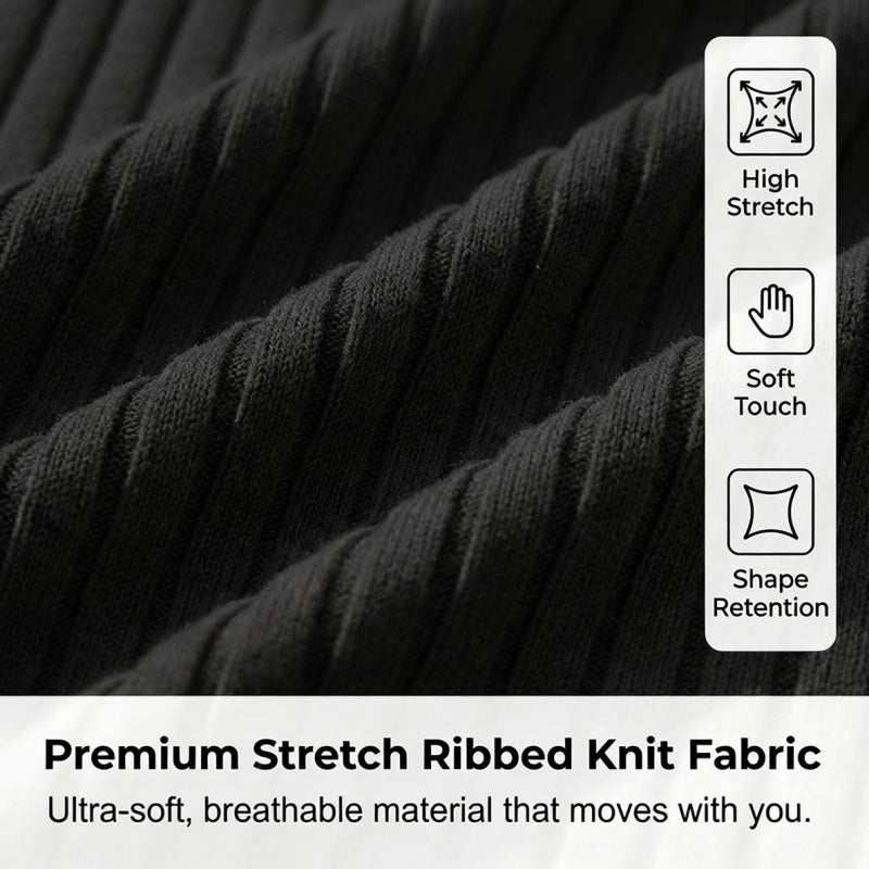 ✨ NUR FÜR BEGRENZTE ZEIT 50% RABATT! 🌬️Das atmungsaktive Strickoberteil – Herren Reißverschluss-Poloshirt mit Rippenstrick | Perfekt für Büro & Freizeit 🏢➡️🌿