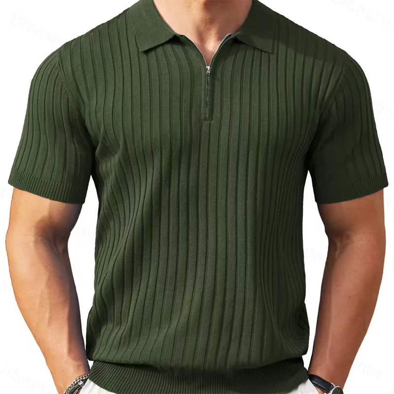✨ NUR FÜR BEGRENZTE ZEIT 50% RABATT! 🌬️Das atmungsaktive Strickoberteil – Herren Reißverschluss-Poloshirt mit Rippenstrick | Perfekt für Büro & Freizeit 🏢➡️🌿