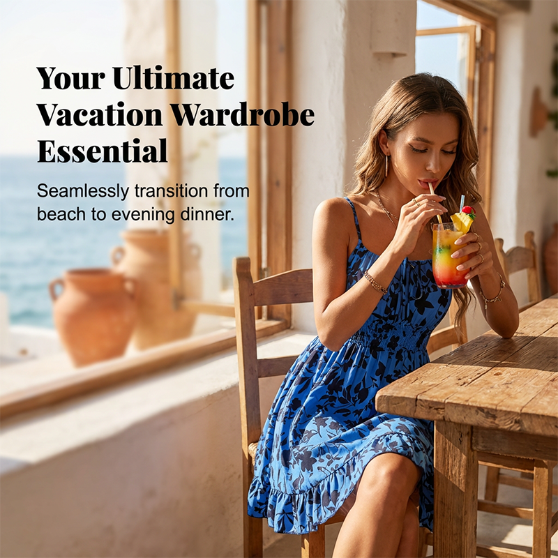 👗 50% RABATT! ✨ Kleid mit geschnürter Vorderseite & Spaghettiträgern – Verspielt & feminin – Perfekt für Sommer, Date oder Strand – luftiger Look mit romantischem Touch 🌸🌿