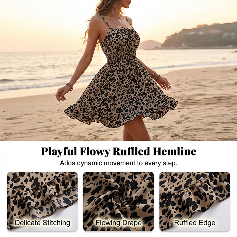 👗 50% RABATT! ✨ Kleid mit geschnürter Vorderseite & Spaghettiträgern – Verspielt & feminin – Perfekt für Sommer, Date oder Strand – luftiger Look mit romantischem Touch 🌸🌿