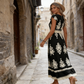 ✨🔥Fließendes Maxikleid für Damen mit V-Ausschnitt und Barockmuster🌸