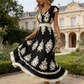 ✨🔥Fließendes Maxikleid für Damen mit V-Ausschnitt und Barockmuster🌸