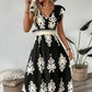 ✨🔥Fließendes Maxikleid für Damen mit V-Ausschnitt und Barockmuster🌸