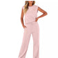 ✨ LIMITED-TIME 50% RABATT!😍Lässiges Damen-Set aus ärmellosem Top und Hose mit Kordelzug, 2-teilig