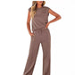✨ LIMITED-TIME 50% RABATT!😍Lässiges Damen-Set aus ärmellosem Top und Hose mit Kordelzug, 2-teilig