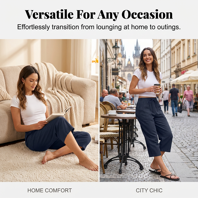 🔥Solange der Vorrat reicht 50 % Rabatt!🎉Baumwoll-Leinen-7/8-Hose für Damen – luftig & vielseitig👖☀️