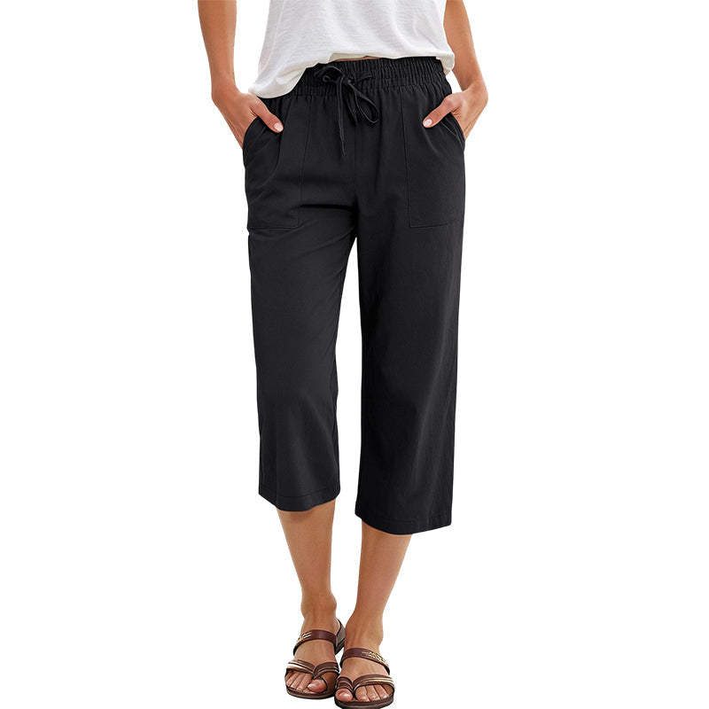 🔥Solange der Vorrat reicht 50 % Rabatt!🎉Baumwoll-Leinen-7/8-Hose für Damen – luftig & vielseitig👖☀️