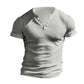 Herren-Henley-T-Shirt mit geripptem Kragen und kurzen Ärmeln