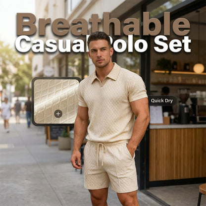 📢Neuheiten & Sonderangebote – Jacquard-Set aus T-Shirt und Shorts für Herren