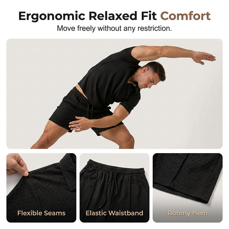 📢Neuheiten & Sonderangebote – Jacquard-Set aus T-Shirt und Shorts für Herren