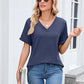 🔥Solange der Vorrat reicht 40 % Rabatt!🎉Damen V-Ausschnitt Kurzarm Freizeit-T-Shirt