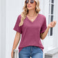 🔥Solange der Vorrat reicht 40 % Rabatt!🎉Damen V-Ausschnitt Kurzarm Freizeit-T-Shirt