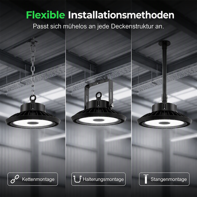 💡Letzter Tag: 50 % Rabatt!🏭16000 Lumen UFO LED Hallenleuchte – Hochleistungs‑Hallenstrahler für Lagerhallen, Werkstätten und Industriebeleuchtung