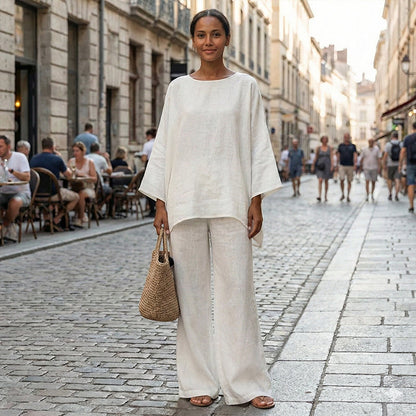 👕 LIMITED-TIME 50% RABATT! ✨ Damenset – Langes Top & Weite Hose – Bequem, Vielseitig ✨