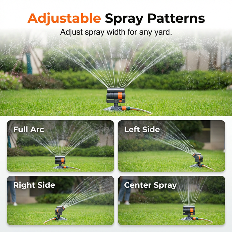 🔥50% Rabatt！❄️Großer oszillierender Gartenregner – einstellbare Sprühweite, hohe Reichweite, integrierter Filter – perfekt für Rasen & Beete (Flachboden/Erdspieß)🌿
