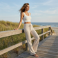 👖 50% RABATT! 🌸 Gestreifte Damenhose mit Kordelzug & Weitem Bein – Bequeme Passform, Leichter Stoff & Perfekt Für Einen Lässigen Look ☀️