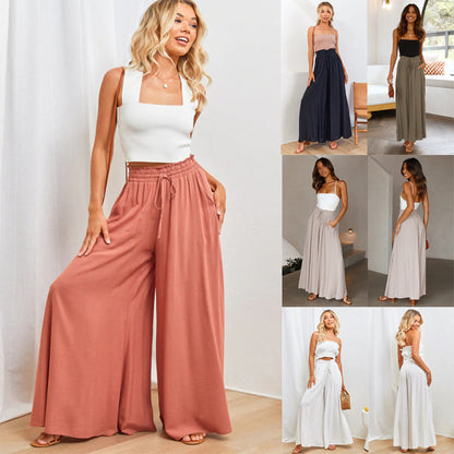 Einfarbige Hochbundhose für Damen