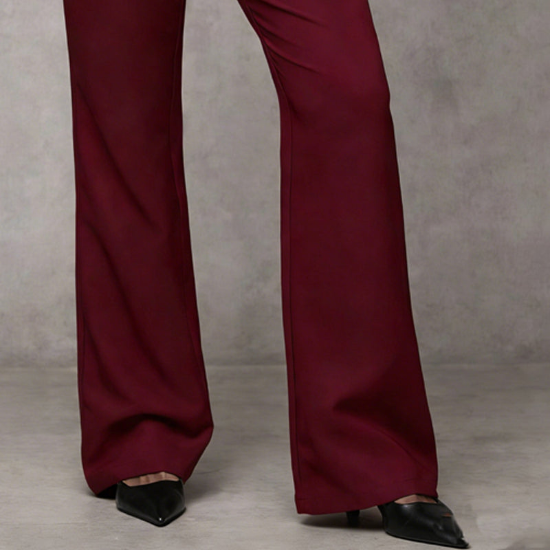 🔥50 % Rabatt | Damen-Hose mit hohem Bund und weitem Bein 👖 verlängert optisch die Beine, fällt schön, ist knitterarm, vielseitig kombinierbar und in Unifarben erhältlich – geeignet für Beruf und Freizeit 💼
