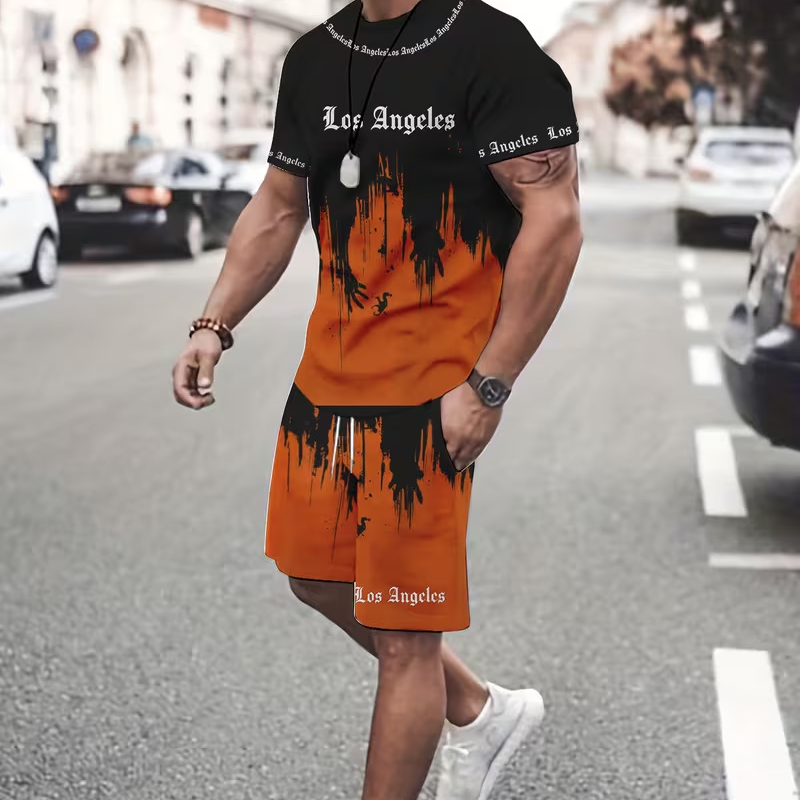👕 JETZT 50% RABATT! 🔥 Herren-Set aus grafisch bedrucktem T-Shirt und Shorts – Weicher Stoff, auffälliges Design & perfekt für Sommertage ☀️