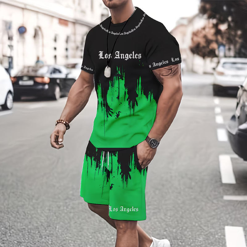 👕 JETZT 50% RABATT! 🔥 Herren-Set aus grafisch bedrucktem T-Shirt und Shorts – Weicher Stoff, auffälliges Design & perfekt für Sommertage ☀️