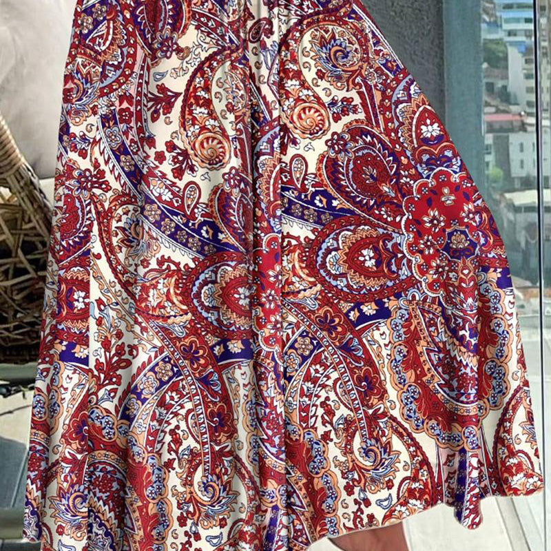 Modischer Rock mit Blumendruck und hoher Taille für Frauen