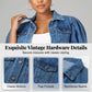 🌞NEU: Sommerkollektion mit bis zu 50% Rabatt 🛍️Damen Jeansjacke mit kurzen Ärmeln & Puffärmeln – lässig, bequem & vielseitig