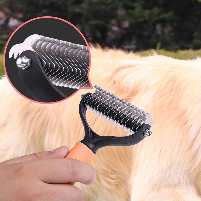 🐾 50% RABATT! 🧹 Doppelseitiger Fellpflege-Enthaarbürste für Haustiere – Effektive Entfernung Von Losehaar, Weiche Borsten & Perfekt Für Hunde & Katzen 🐶