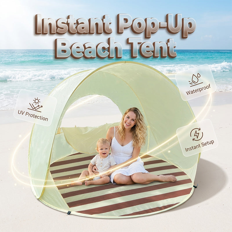 🌞  50% RABATT!  Leichtes Pop-up-Strandzelt – UV-Schutz & Wasserdicht für 3–4 Personen