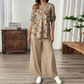 🎁Neu eingetroffen – 50 % Rabatt💥2-teiliges Set für Damen: Bluse mit Blumenmuster und Hose mit weitem Bein