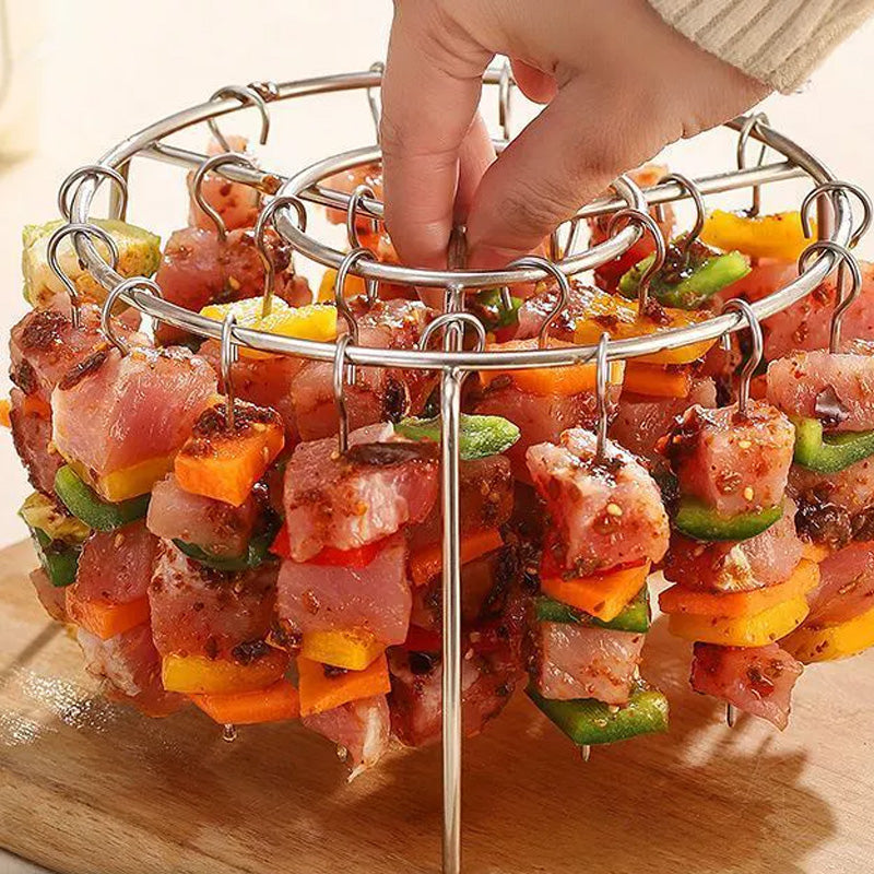 🥩Vertikaler Kebab-Grill für die Heißluftfritteuse + kostenlose hitzebeständige Handschuhe 🍤Kostenlose Handschuhe zum Schutz vor Verb