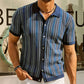 Herren Kurzarm-Shirt mit Fischgrätmuster – aus feinem Strick, bequem & atmungsaktiv – ideal für Freizeit & leichte Sommerkleidung