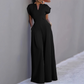✨ LIMITED-TIME 50% RABATT! Damen V-Ausschnitt Weites Bein Jumpsuit mit Knopfdetail – Büro bis Abend
