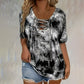 👕 BEFRISTET 50% RABATT! ✨ Tie-Dye-T-Shirt für Damen – V-Ausschnitt, Schnürung, 4 Farben 🌼