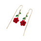 🌹 JETZT 50 % RABATT! 💎 Rote Rosen-Ohrstecker mit Kristallstiel – zartes Design, leicht und perfekt für romantische Anlässe oder den eleganten Alltag ✨