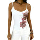 ✨ LIMITED-TIME 50% RABATT! 🌸 Slim Fit Träger-Top mit Paillettenblume – Glitzernd, Stretch, Vielseitig 💃